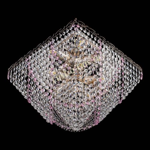 Люстра Квадрат Бриз розовая в Подольске Гусь Хрустальный