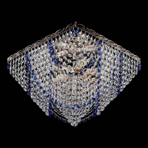 Люстра Квадрат Бриз синяя в Подольске Гусь Хрустальный