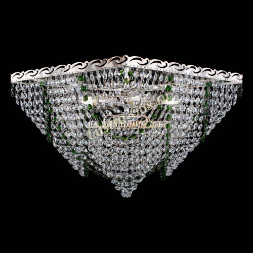 Люстра Квадрат Бриз зеленая в Подольске Гусь Хрустальный