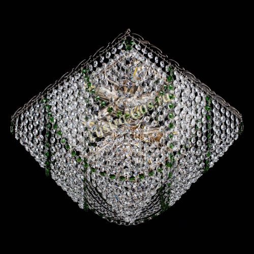 Люстра Квадрат Бриз зеленая в Подольске Гусь Хрустальный