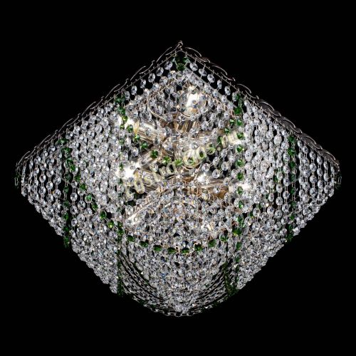 Люстра Квадрат Бриз зеленая в Подольске Гусь Хрустальный