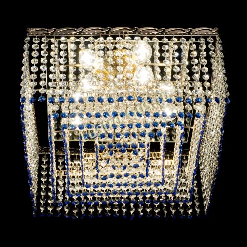 Люстра Квадрат Оптикон синяя в Подольске Гусь Хрустальный