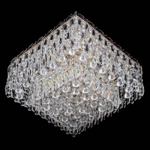 Люстра Квадрат Каскад с пластинками в Подольске Гусь Хрустальный