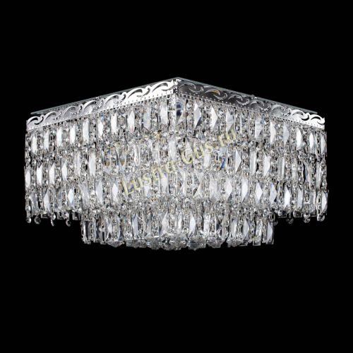 Люстра Квадрат Каскад с пластинками в Подольске Гусь Хрустальный