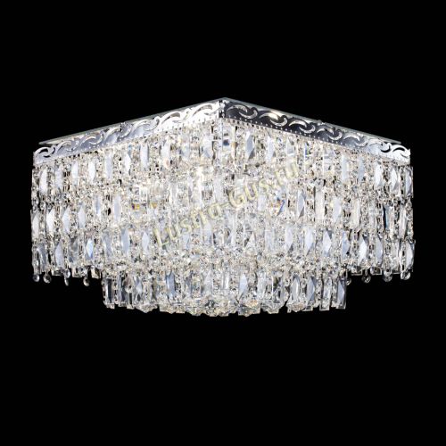 Люстра Квадрат Каскад с пластинками в Подольске Гусь Хрустальный