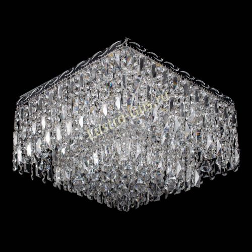 Люстра Квадрат Каскад с пластинками в Подольске Гусь Хрустальный