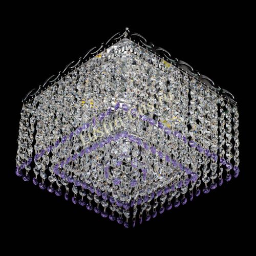 Люстра Квадрат Оптикон фиолетовая в Подольске Гусь Хрустальный