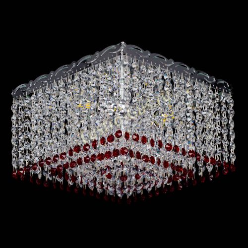 Люстра Квадрат Оптикон красная в Подольске Гусь Хрустальный