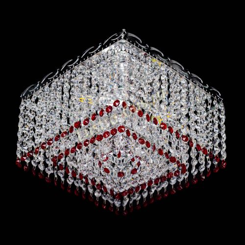 Люстра Квадрат Оптикон красная в Подольске Гусь Хрустальный
