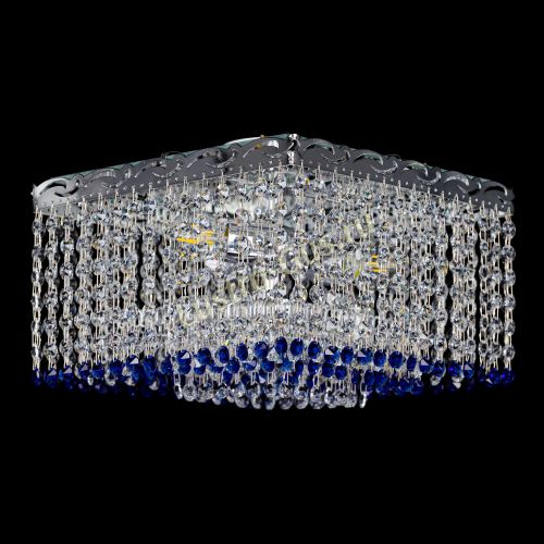 Люстра Квадрат Оптикон синяя в Подольске Гусь Хрустальный