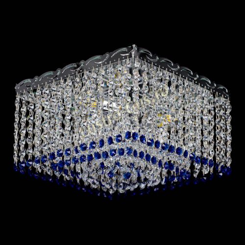 Люстра Квадрат Оптикон синяя в Подольске Гусь Хрустальный