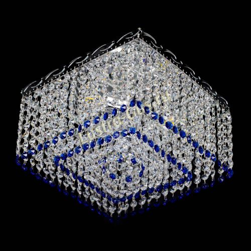 Люстра Квадрат Оптикон синяя в Подольске Гусь Хрустальный