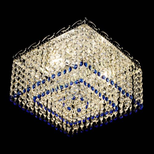 Люстра Квадрат Оптикон синяя в Подольске Гусь Хрустальный