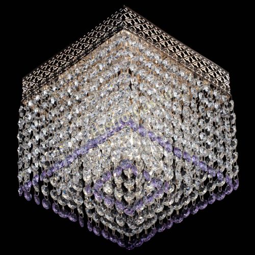 Люстра Квадрат Венеция №1 фиолетовая в Подольске Гусь Хрустальный