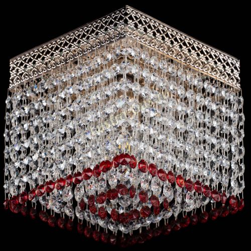Люстра Квадрат Венеция №1 красная в Подольске Гусь Хрустальный