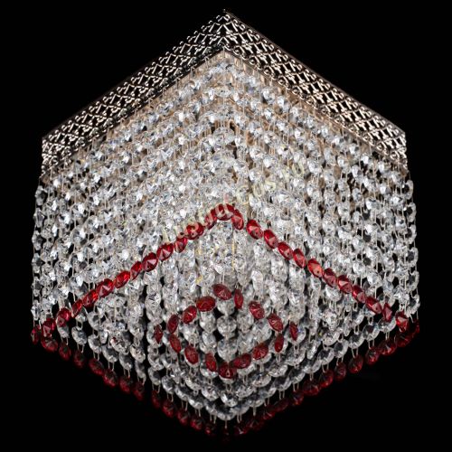 Люстра Квадрат Венеция №1 красная в Подольске Гусь Хрустальный