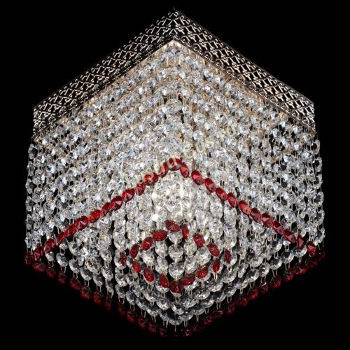 Люстра Квадрат Венеция №1 красная в Подольске Гусь Хрустальный