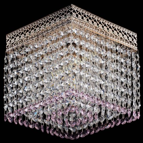 Люстра Квадрат Венеция №1 розовая в Подольске Гусь Хрустальный