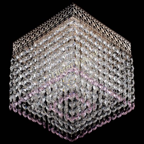 Люстра Квадрат Венеция №1 розовая в Подольске Гусь Хрустальный