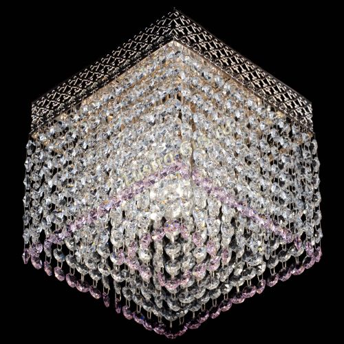 Люстра Квадрат Венеция №1 розовая в Подольске Гусь Хрустальный