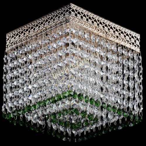 Люстра Квадрат Венеция №1 зеленая в Подольске Гусь Хрустальный