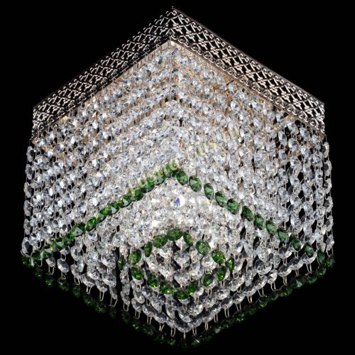 Люстра Квадрат Венеция №1 зеленая в Подольске Гусь Хрустальный