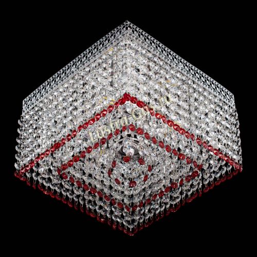 Люстра Квадрат Венеция №3 красная в Подольске Гусь Хрустальный