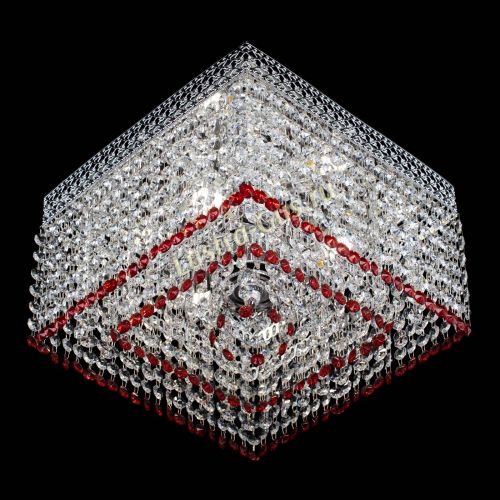 Люстра Квадрат Венеция №3 красная в Подольске Гусь Хрустальный