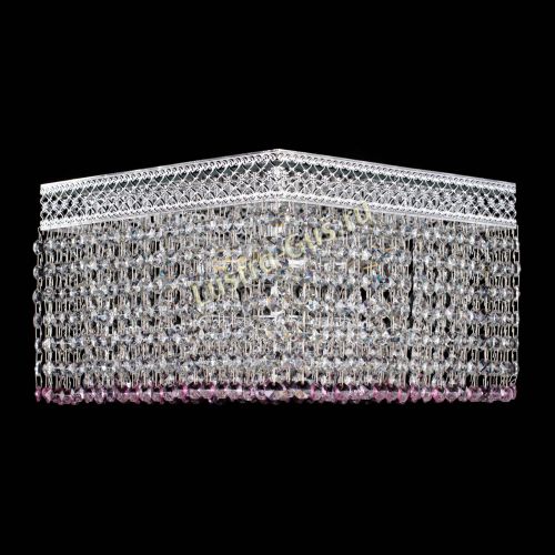 Люстра Квадрат Венеция №3 розовая в Подольске Гусь Хрустальный