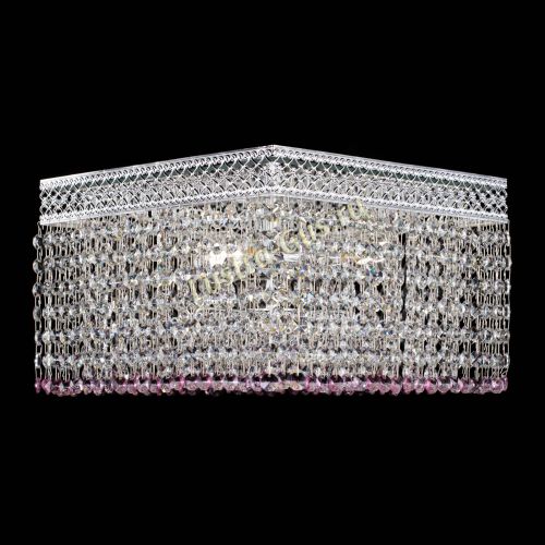 Люстра Квадрат Венеция №3 розовая в Подольске Гусь Хрустальный