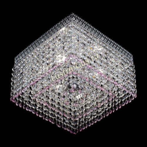 Люстра Квадрат Венеция №3 розовая в Подольске Гусь Хрустальный