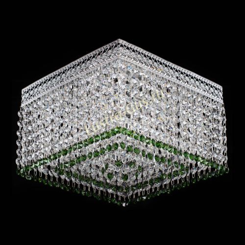 Люстра Квадрат Венеция №3 зеленая в Подольске Гусь Хрустальный