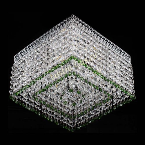 Люстра Квадрат Венеция №3 зеленая в Подольске Гусь Хрустальный