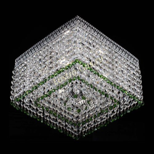 Люстра Квадрат Венеция №3 зеленая в Подольске Гусь Хрустальный