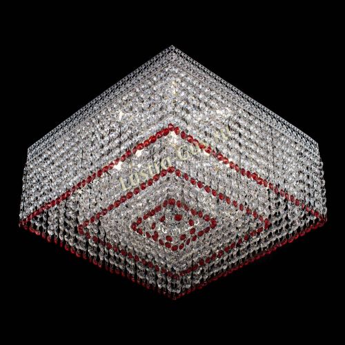 Люстра Квадрат Венеция №5 красная в Подольске Гусь Хрустальный