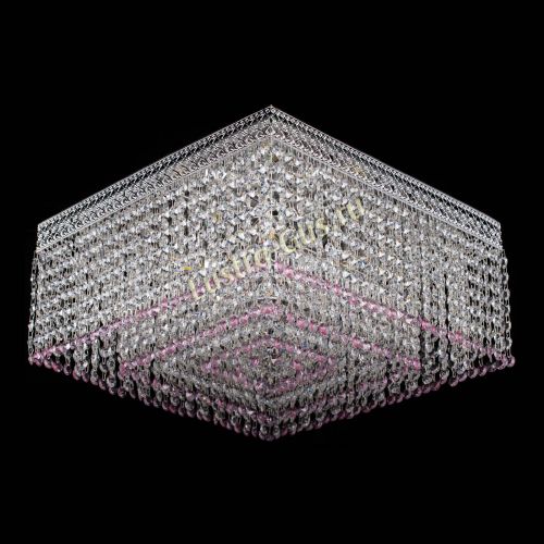 Люстра Квадрат Венеция №5 розовая в Подольске Гусь Хрустальный