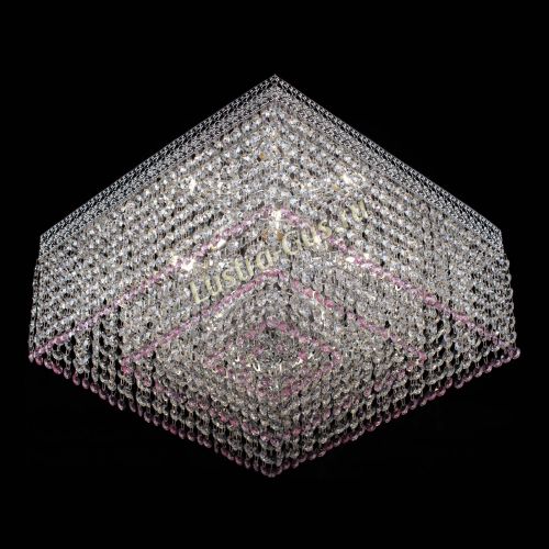 Люстра Квадрат Венеция №5 розовая в Подольске Гусь Хрустальный