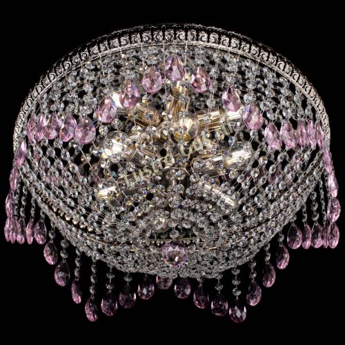 Люстра Лацио №5 журавлик розовая в Подольске Гусь Хрустальный