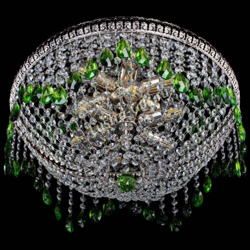 Люстра Лацио №5 журавлик зеленая в Подольске Гусь Хрустальный