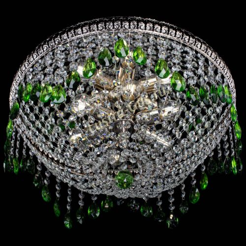 Люстра Лацио №5 журавлик зеленая в Подольске Гусь Хрустальный