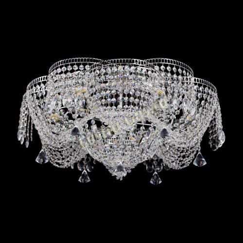 Люстра Лотос Журавлик с конусами в Подольске Гусь Хрустальный