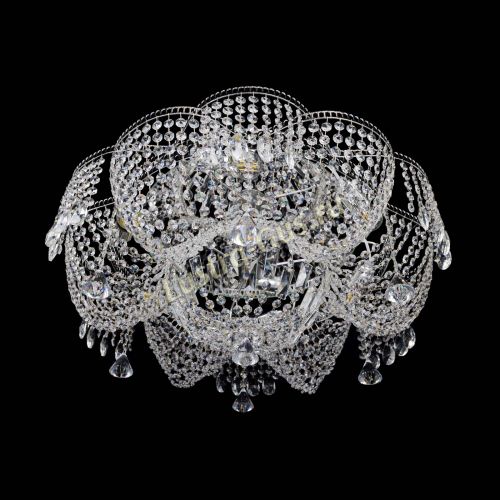 Люстра Лотос Журавлик с конусами в Подольске Гусь Хрустальный