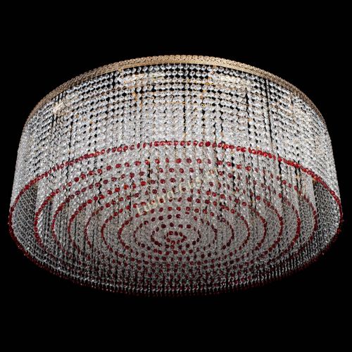 Люстра Милан капель №12 красная в Подольске Гусь Хрустальный