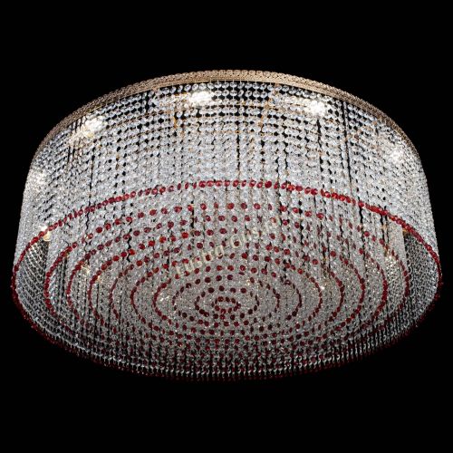 Люстра Милан капель №12 красная в Подольске Гусь Хрустальный