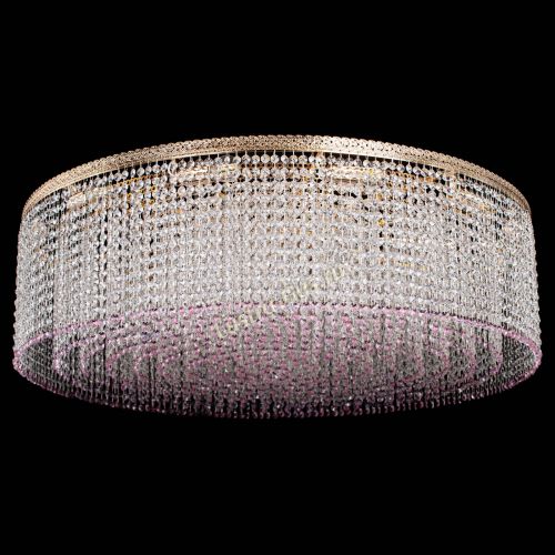 Люстра Милан капель №12 розовая в Подольске Гусь Хрустальный