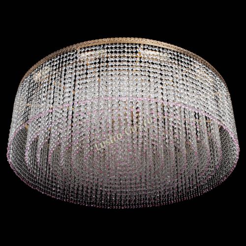 Люстра Милан капель №12 розовая в Подольске Гусь Хрустальный