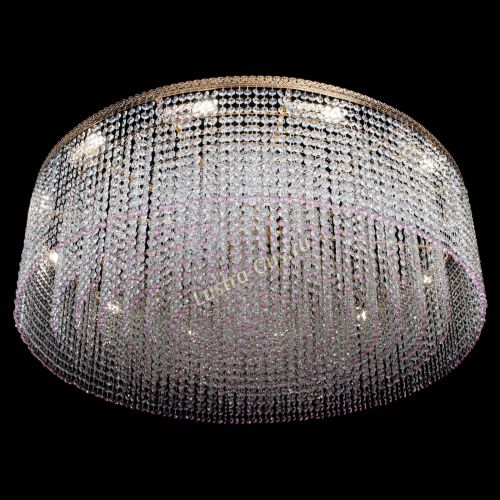 Люстра Милан капель №12 розовая в Подольске Гусь Хрустальный