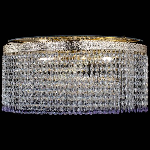 Люстра Милан капель оптикон Фиолетовая в Подольске Гусь Хрустальный