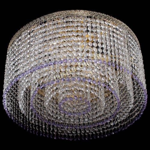 Люстра Милан капель оптикон Фиолетовая в Подольске Гусь Хрустальный