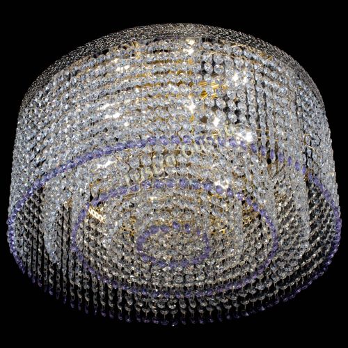 Люстра Милан капель оптикон Фиолетовая в Подольске Гусь Хрустальный